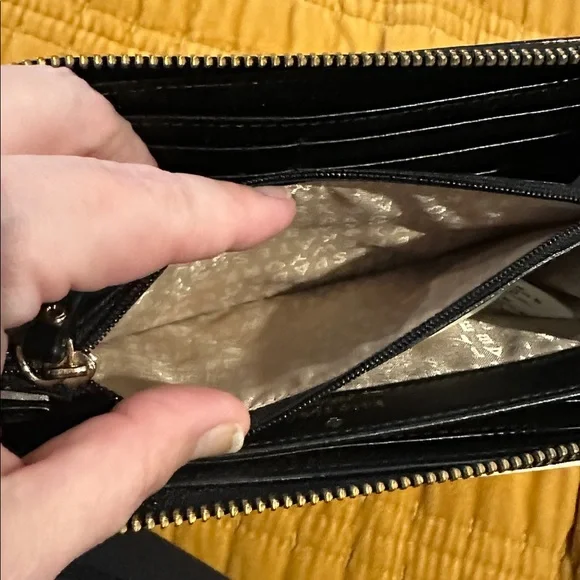 Kate Spade Black and Cream Striped Wallet - Picture 4 of 5